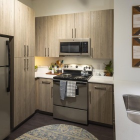 Bright kitchens with built-in lighting a kitchen with wooden cabinets